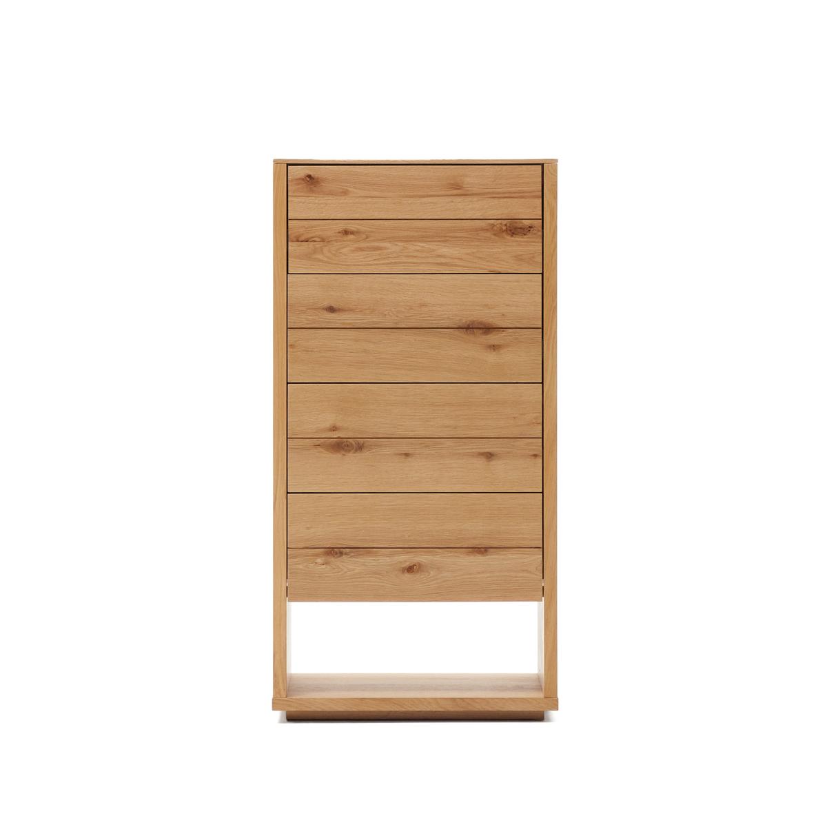 KAVE HOME Alguema byrå med 4 lådor i ekfaner med naturlig finish, 60 x 120 c