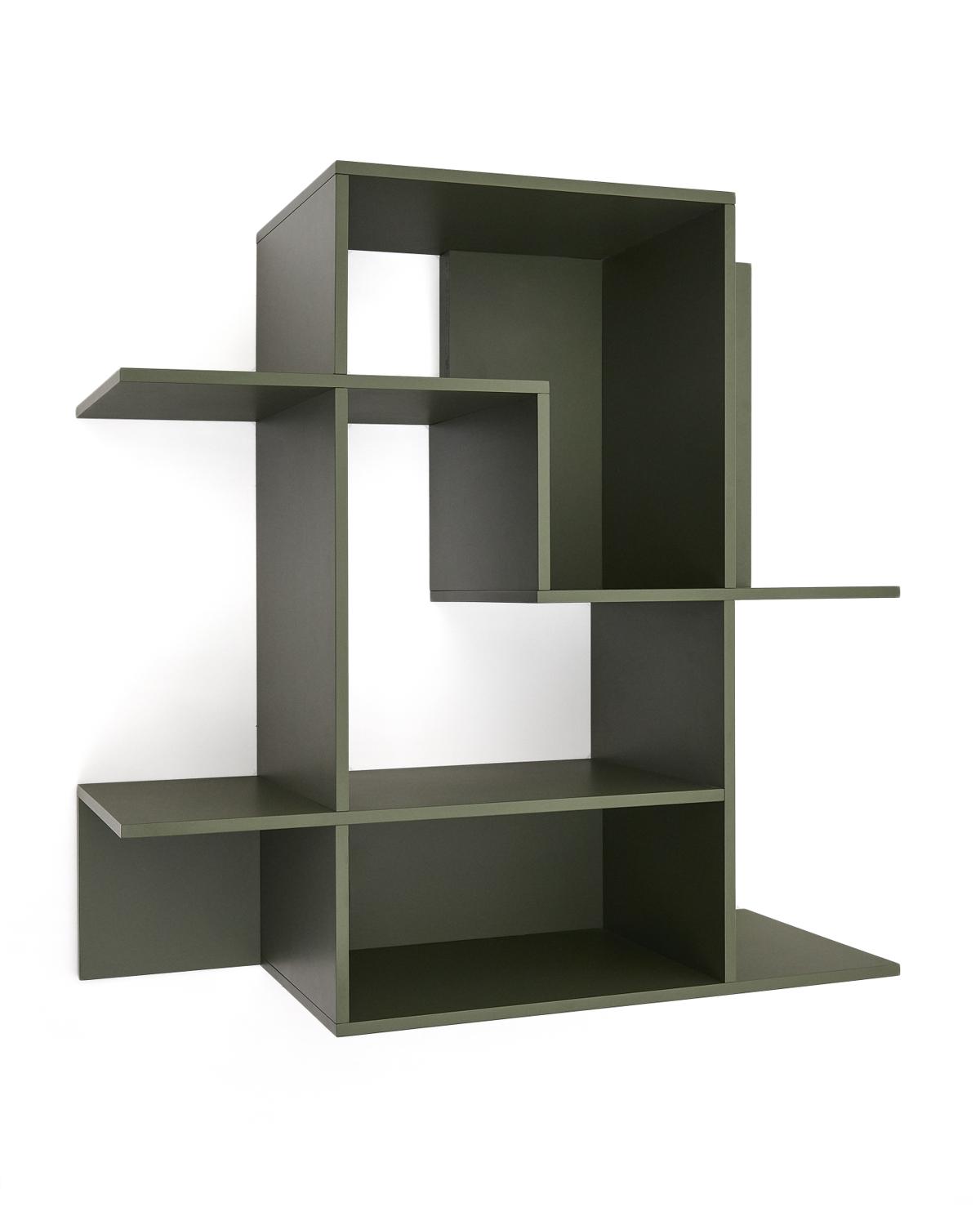 KAVE HOME Ina modulär vägghylla - grön MDF (80x80)