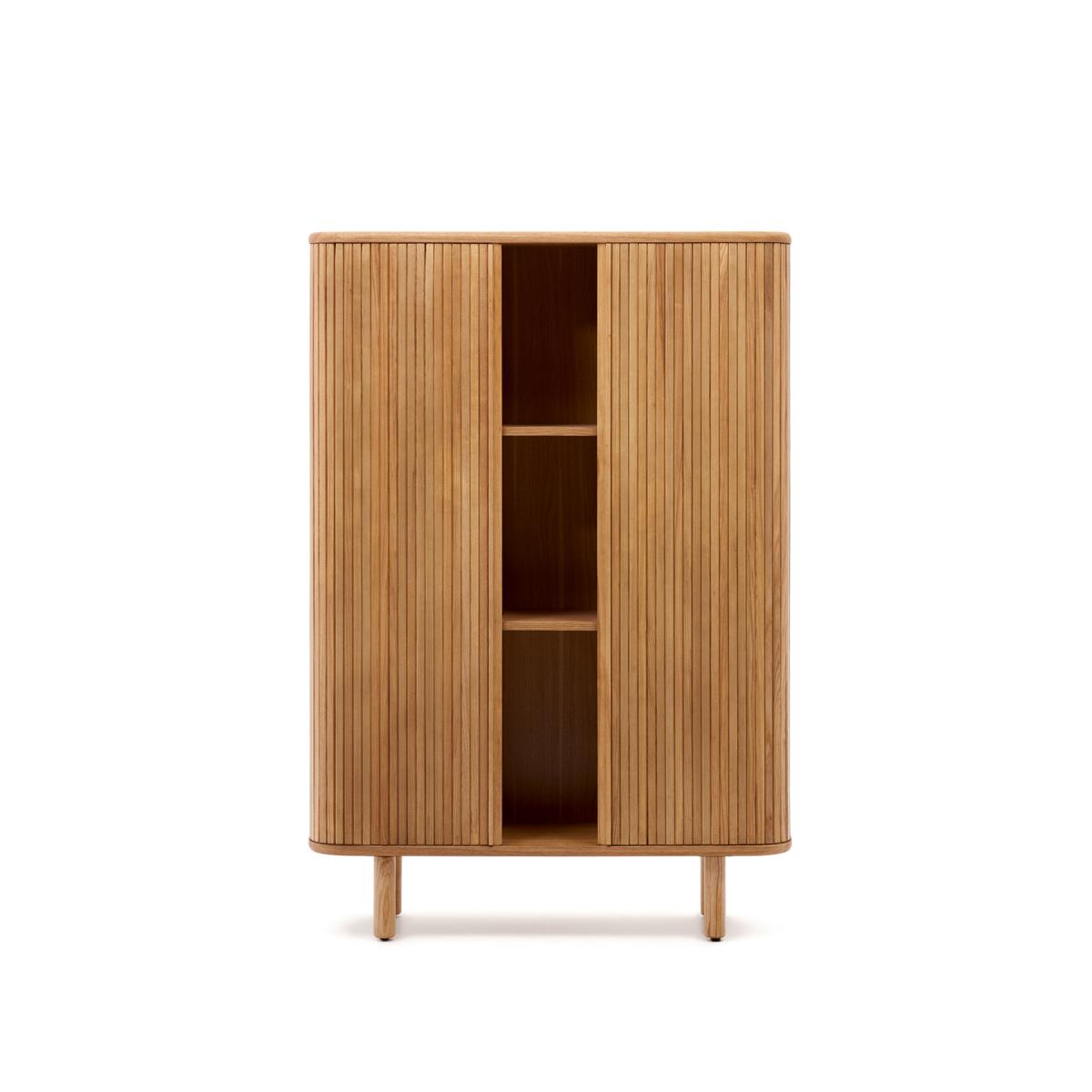 KAVE HOME Mailen 2-dörrars highboard i askfanér med naturlig finish 110 x 160 cm