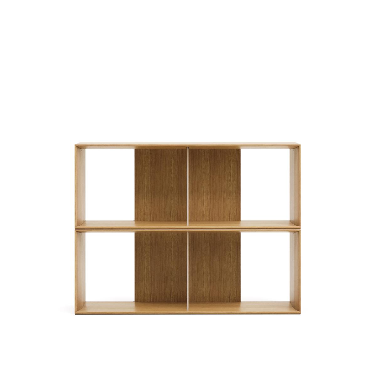 KAVE HOME Litto set med 2 modulhyllor i ekfaner, 101 x 76 cm
