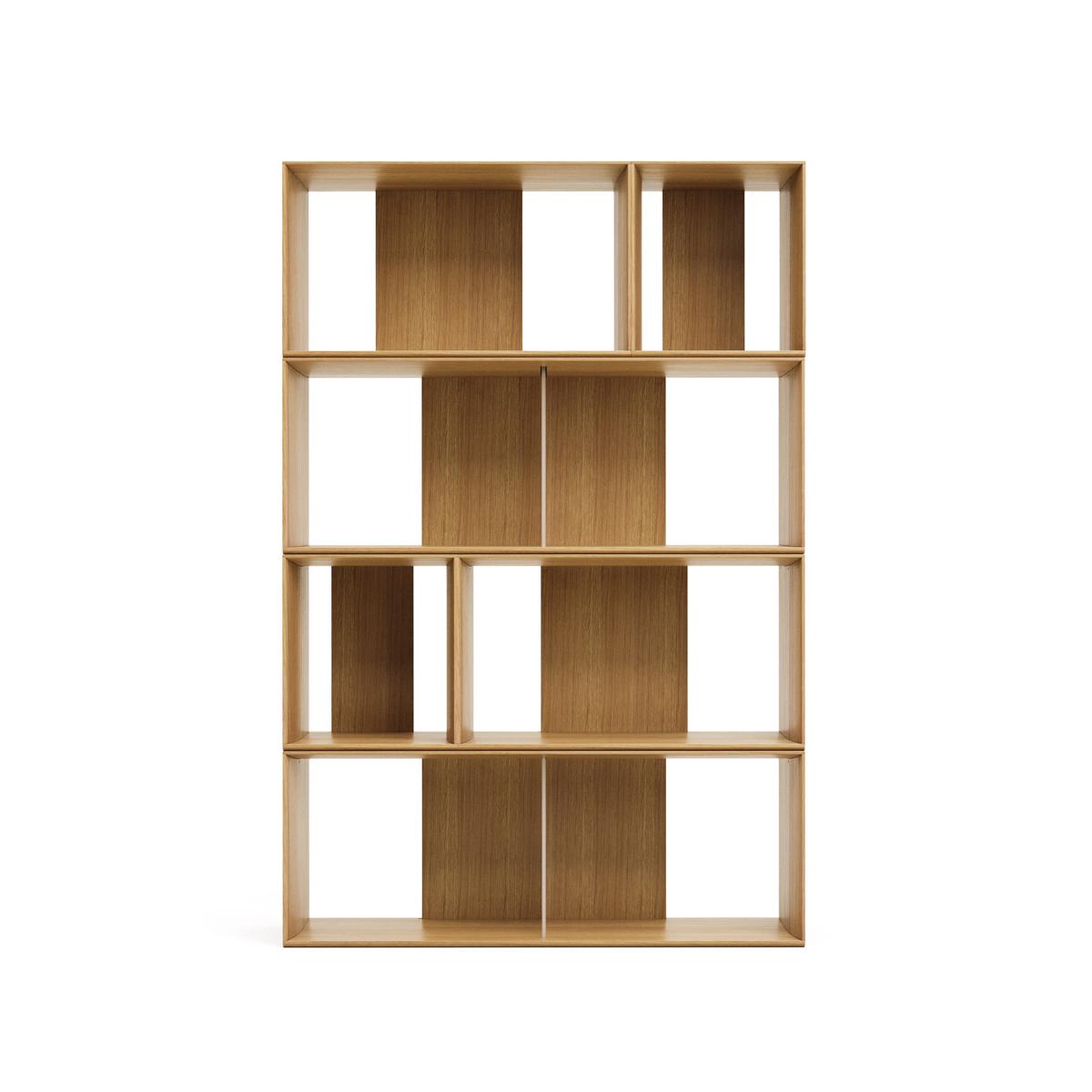 KAVE HOME Litto set med 6 modulhyllor i ekfaner, 101 x 152 cm