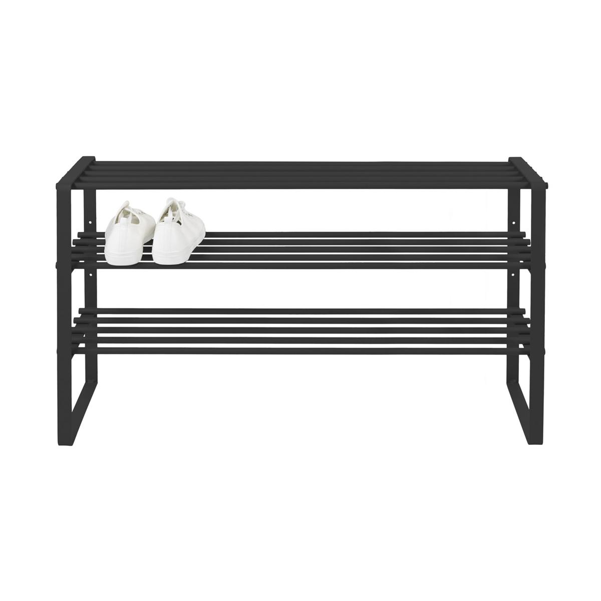 SPINDER DESIGN Rex SR 2 Skoställ, med 3 Hyllplan - Svart Stål (100 x 29 cm)
