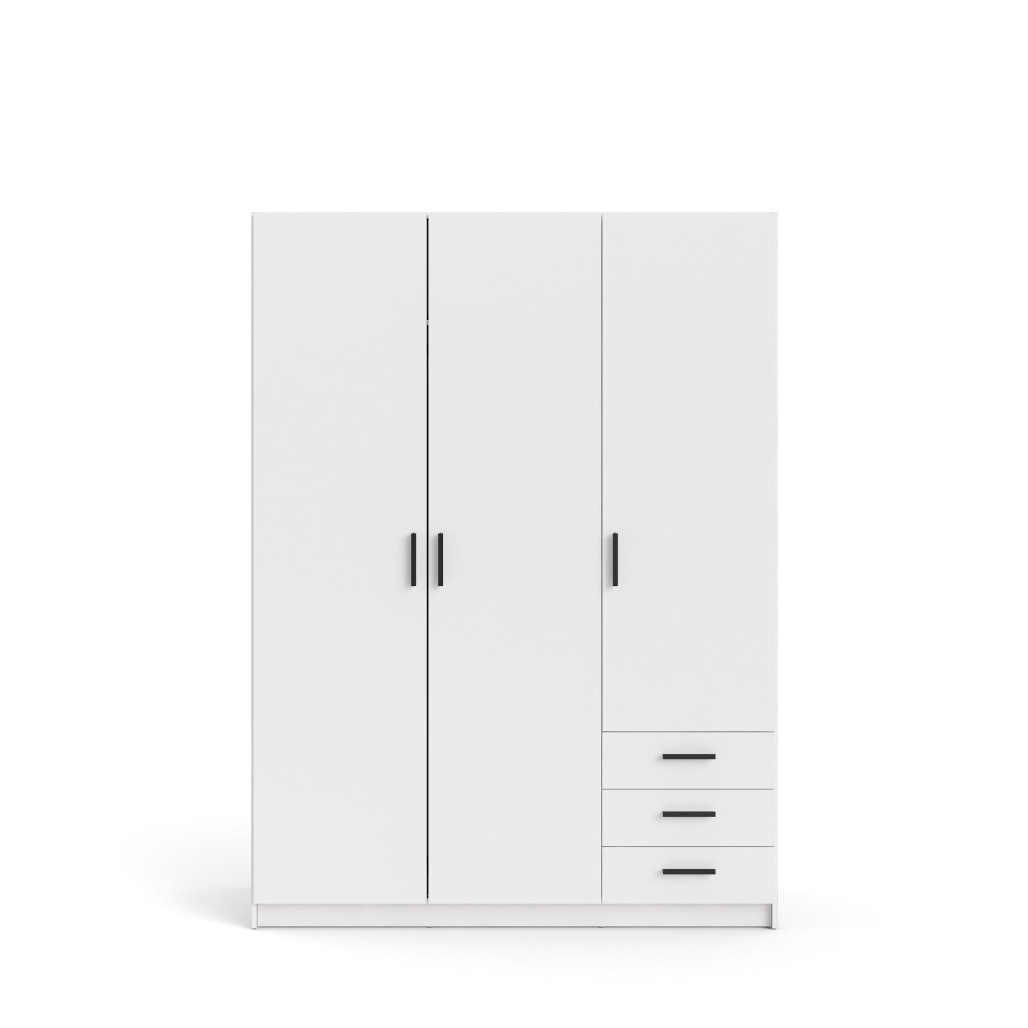 TVILUM Sprint Garderob 3 dörrar + 3 lådor - ParcelWhite White