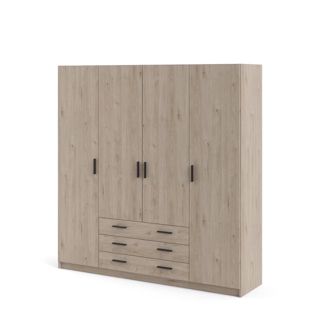 TVILUM Sprint Garderob 4 dörrar + 3 lådor - ParcelJackson Hickory Jackson Hickory