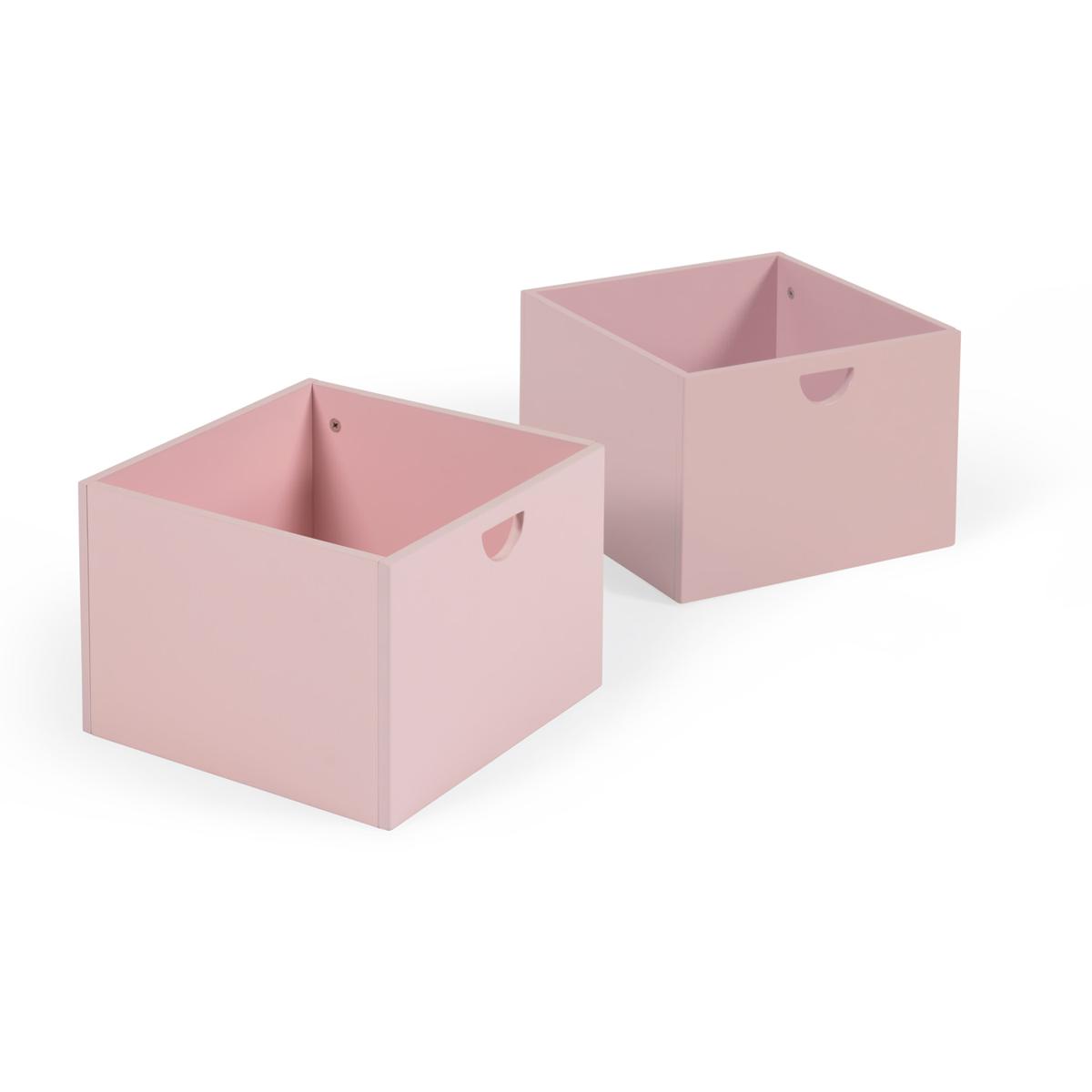 KAVE HOME Nunila låda för Nunila barnbokhylla - rosa MDF (set med 2)