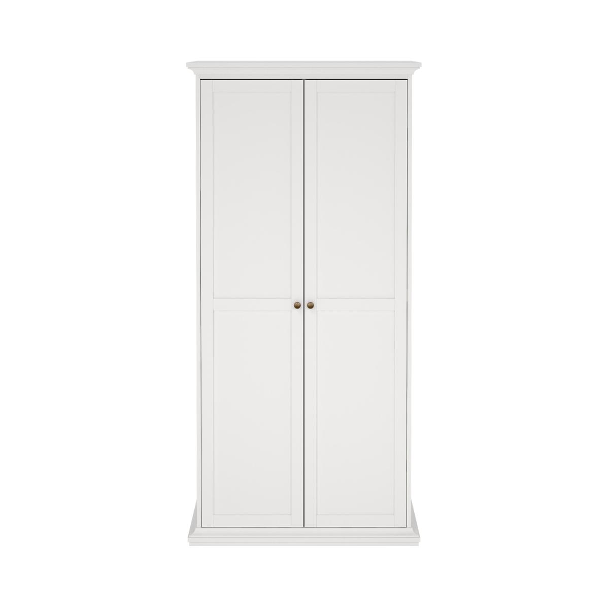 TVILUM paris garderob - vit laminat, 2 dörrar, med 4 hyllor