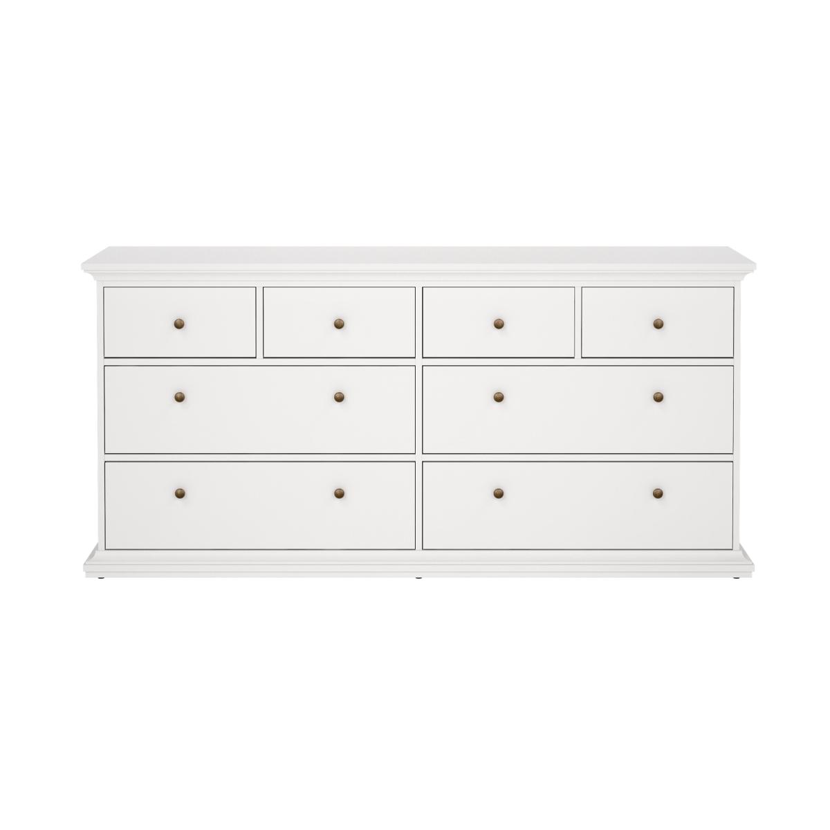 TVILUM paris byrå - vit laminat, 8 lådor
