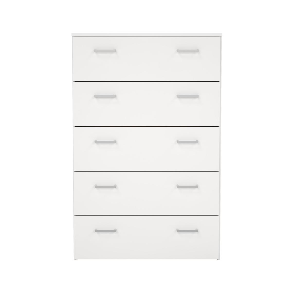 TVILUM Space byrå - vit laminat, 5 lådor