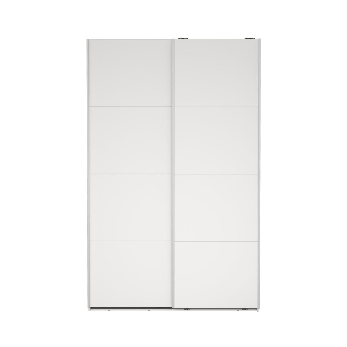 TVILUM Bergamo garderob, med 2 skjutdörrar, 2 galgar, 2 hyllplan 140x220cm - vitt trä