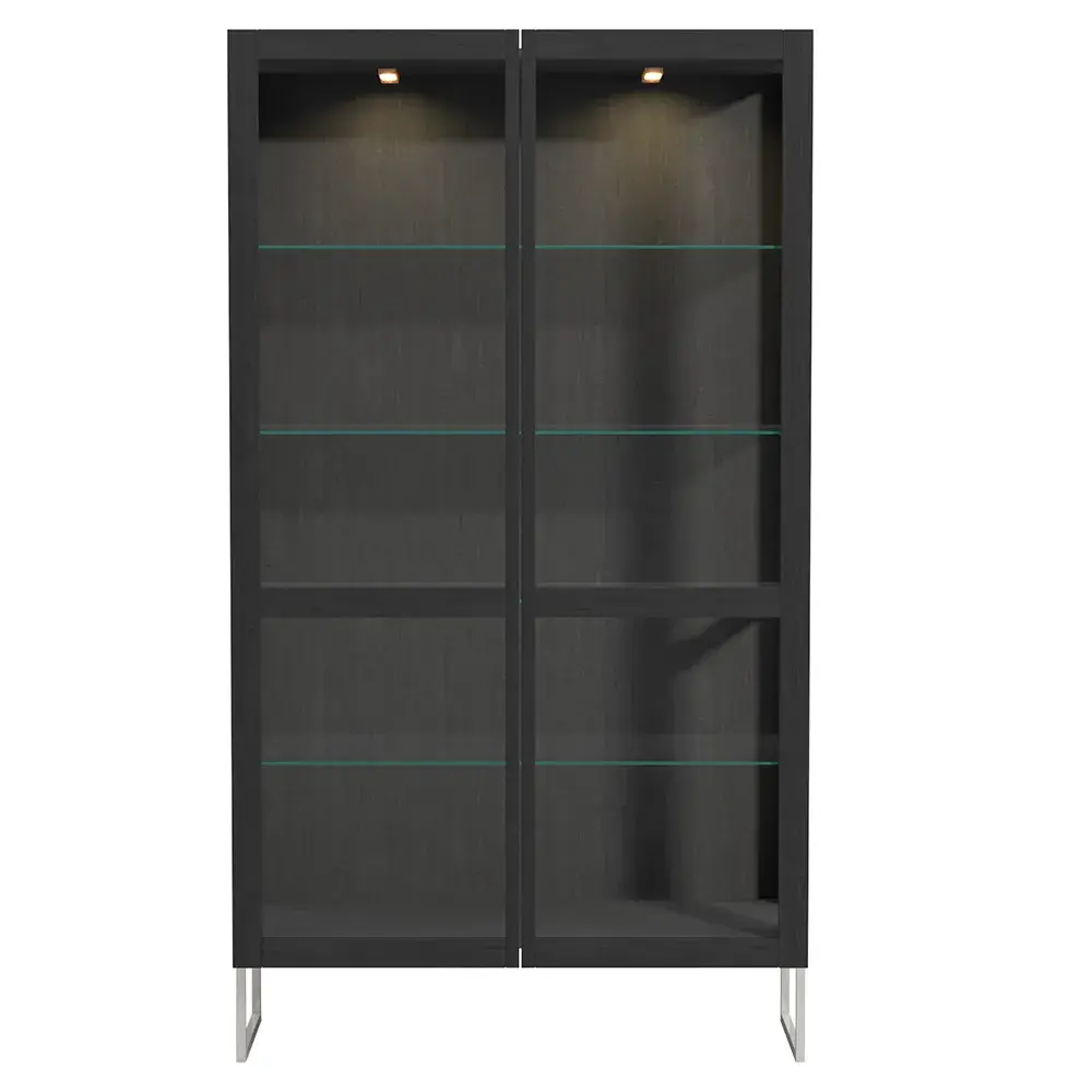 Skovby, Sm452 Vitrinskåp Svart Ek Lack 100X43X162Cm