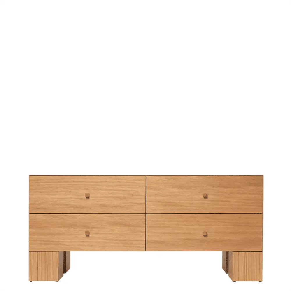 Ferm Living, Kuben byrå 2x2 - Natural Oak Veneer