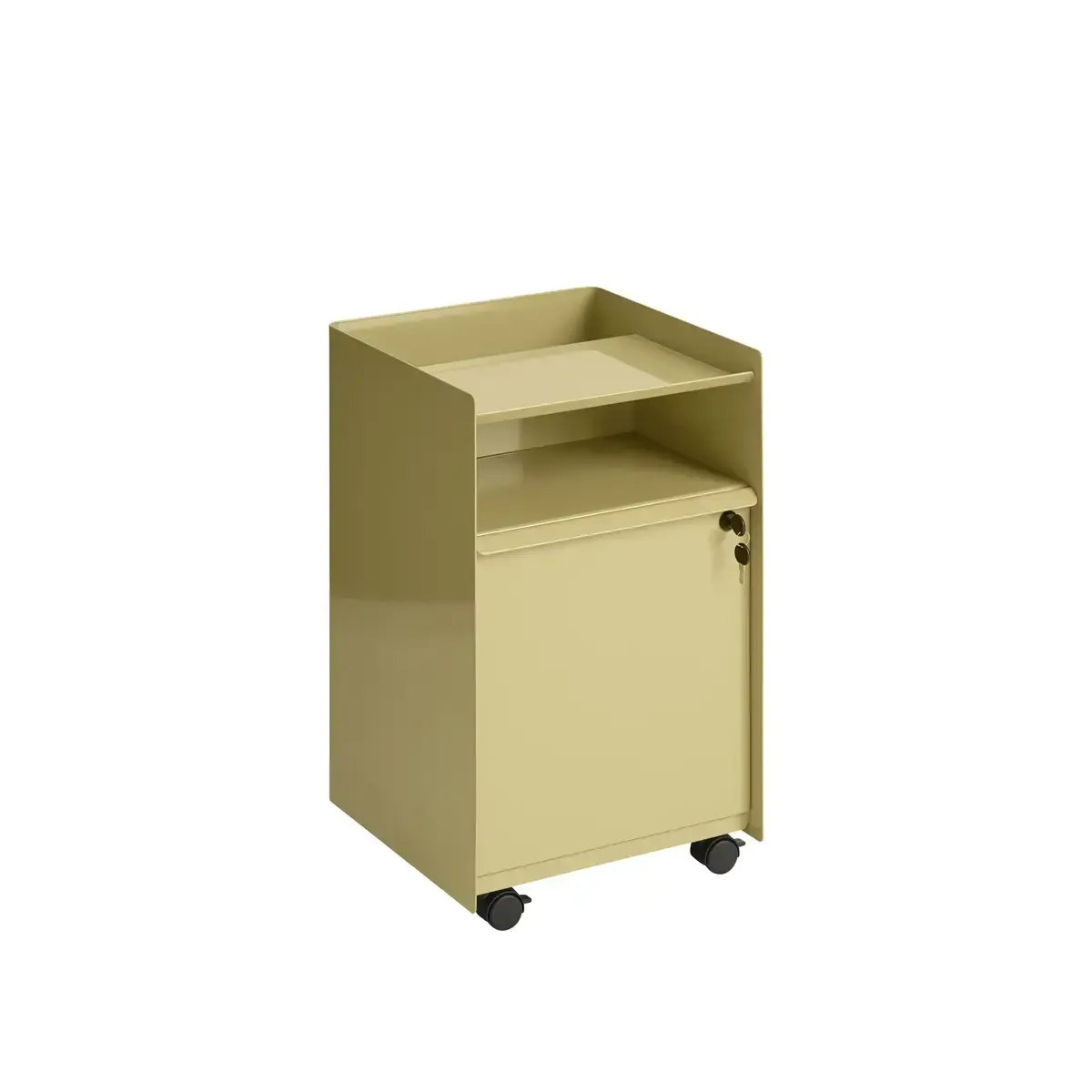 Muuto, Folded Trolley H 61,5 cm Hurts med lås- Mörk Grönbeige