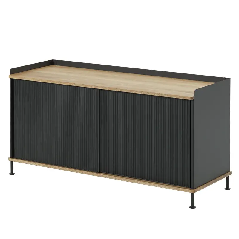 Muuto, Enfold Sideboard 124 x 45 cm - Oiled oak Anthracite Black