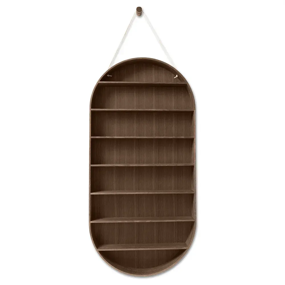 Ferm Living, Oval Dorm Vägghylla - Smoked Oak