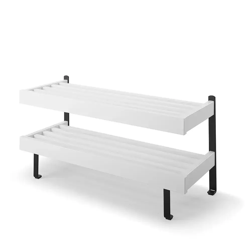 Oscarssons Möbel, Nadja Skohylla 80 cm Vitlackad Björk/Mattsvart stål