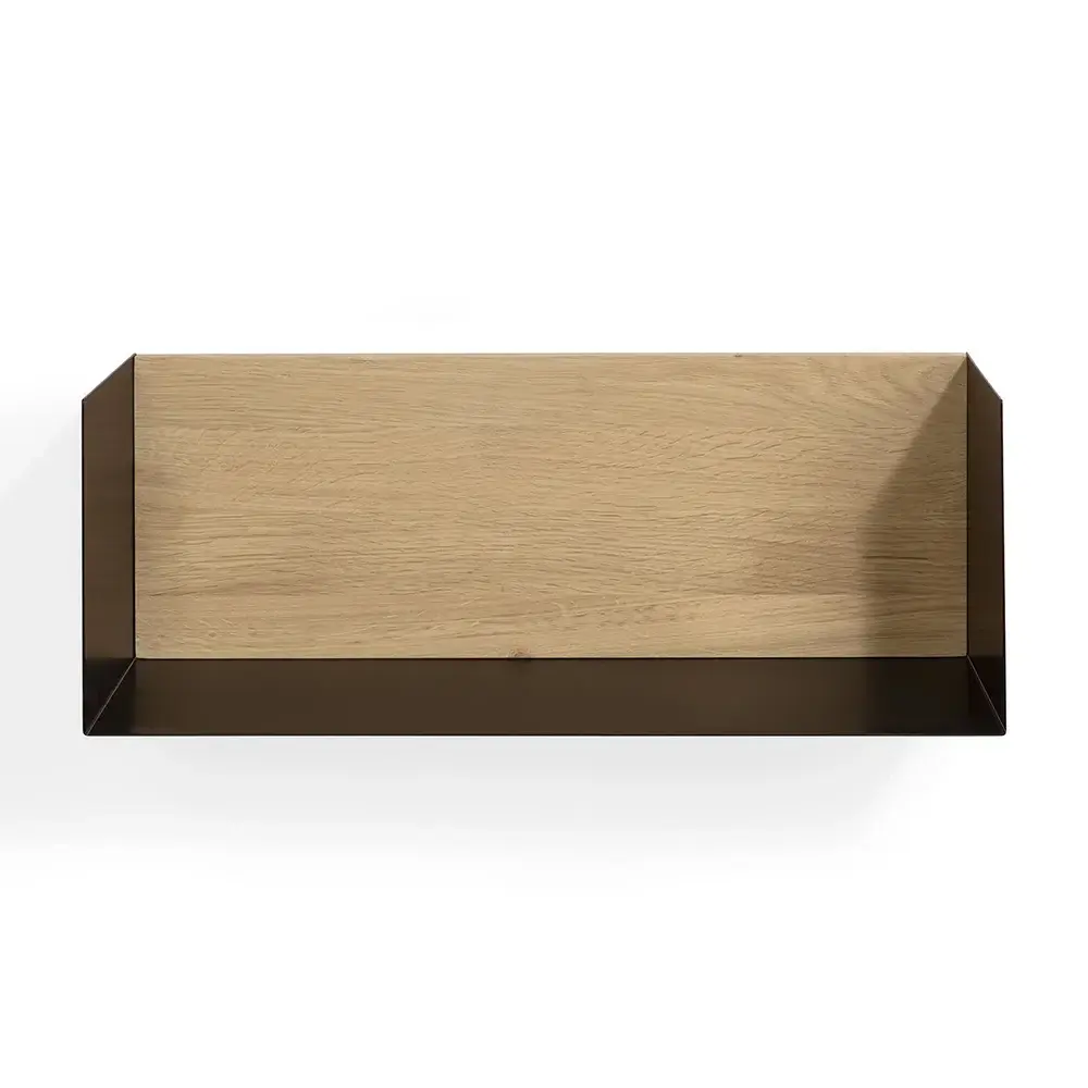 Ethnicraft, U shelf 55x20 cm ek/svart metall