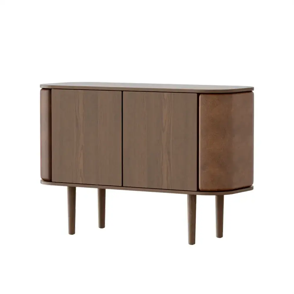 Umage, Treasures 2-dörrars skåp Mörk Ek/Brown Faux leather